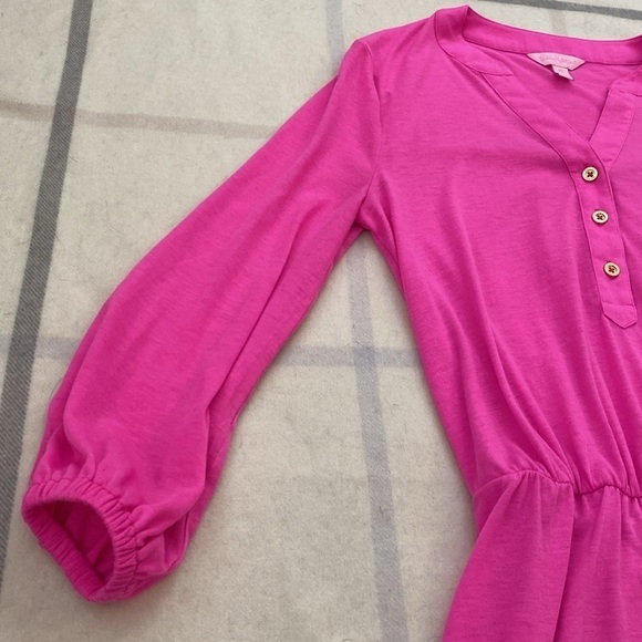 Lilly Pulitzer Hot Pink Cotton Mini Dress. Size Extra Small - Picture 4 of 12